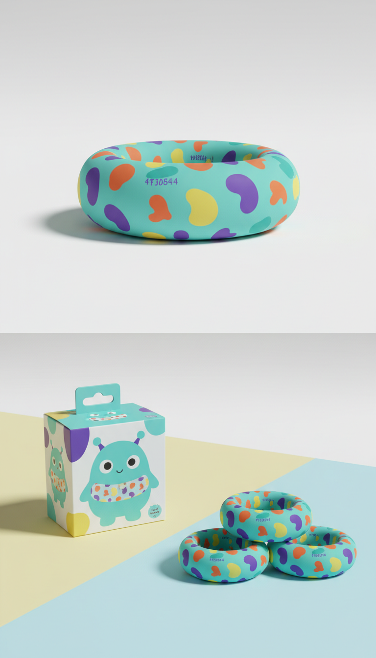 Aqua Bounce Collar With Playful Pattern