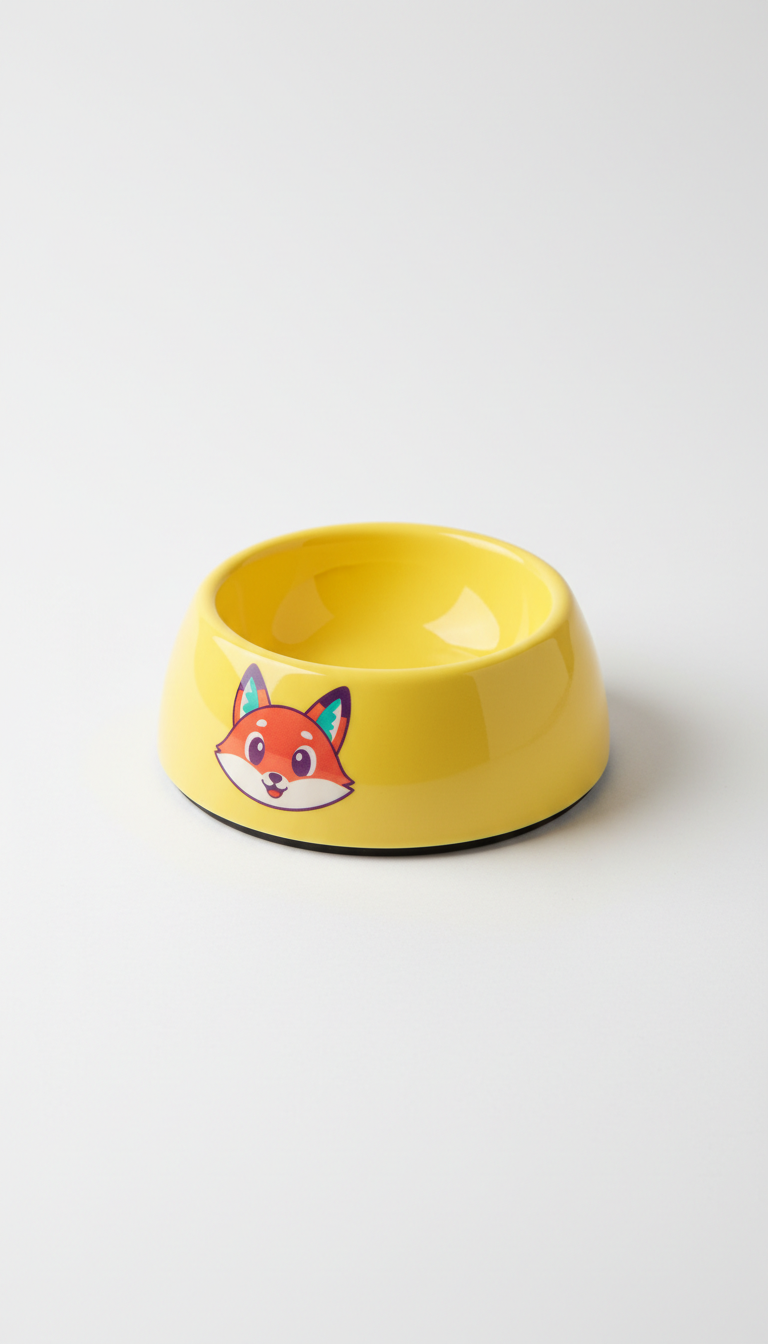 Sunny Yellow Feeding Bowl With Mascot